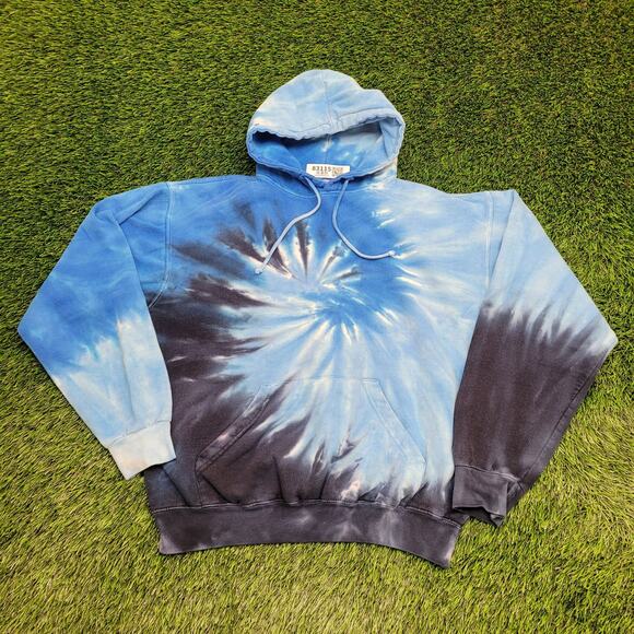 Colortone Spiral Tie-Dye Hoodie M/L 23x24 Baggy Crop Blue - Picture 1 of 11